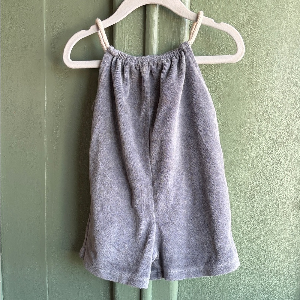 Zara Light Gray Terry Rope-strap Romper